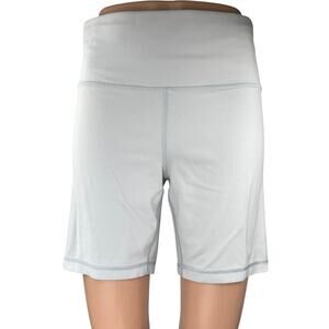 Aritzia TNA Women's White High Waisted Yoga Workout Athletic Biker Shorts Size L